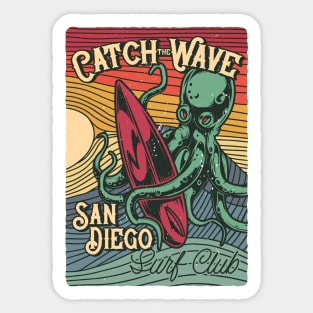 Catch the Wave Octopus, San Diego Sticker